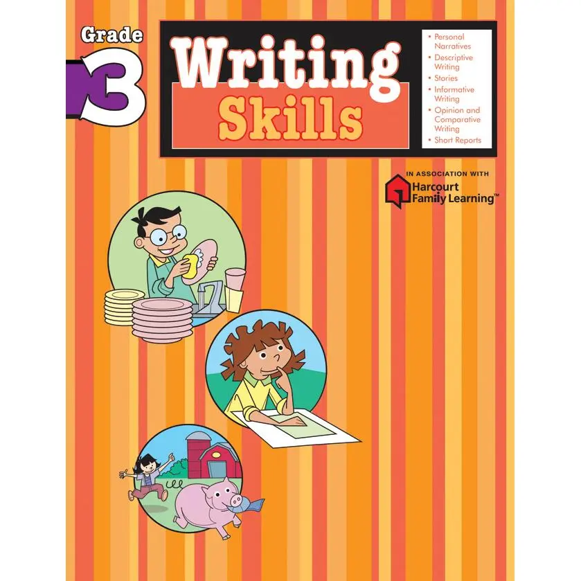 Writing Skills: Grade 3 (Flash Kids Harcourt Family Learning) by Flash Kids Editors [Paperback Book]