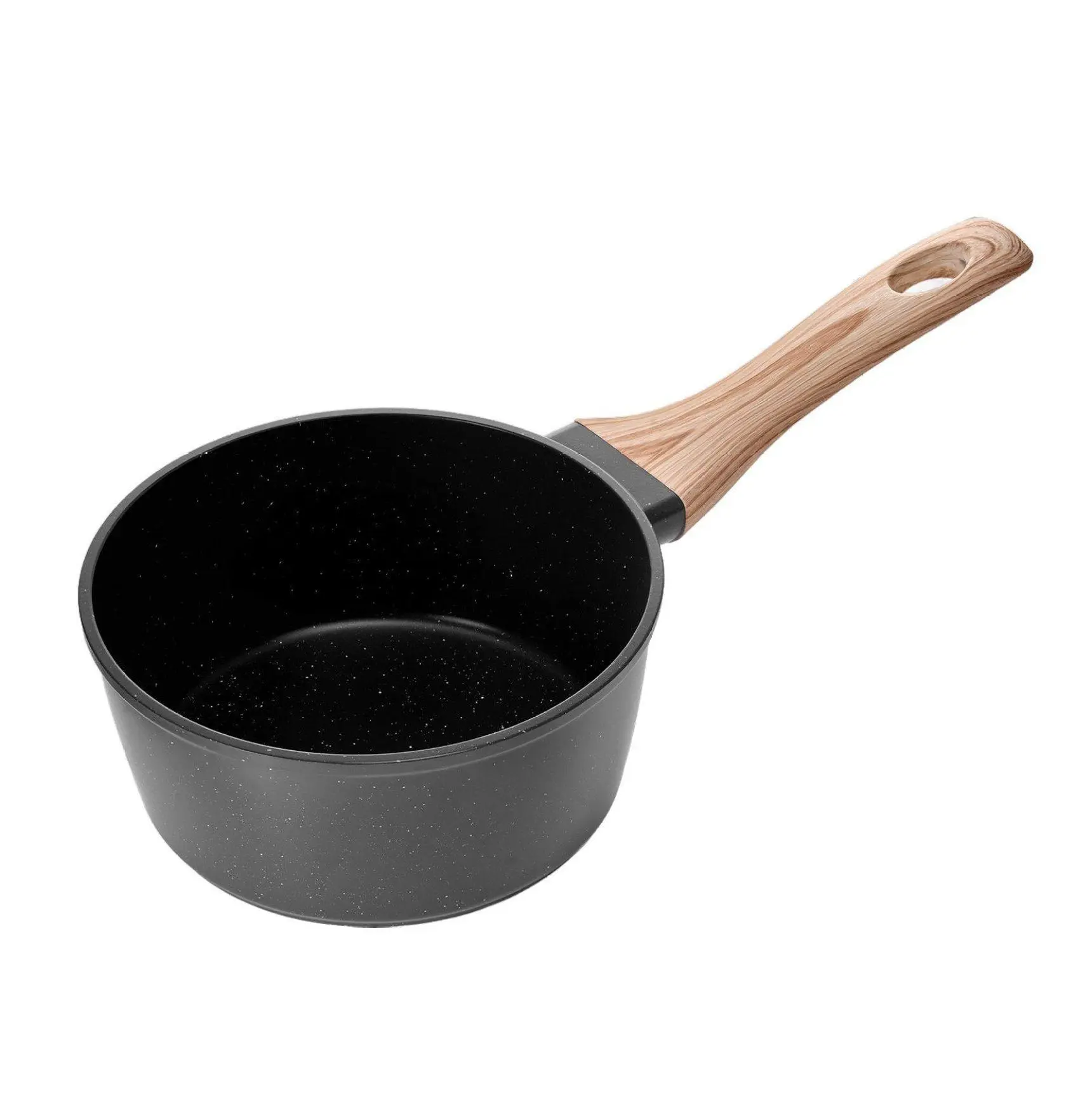 1.5 QT Nonstick Saucepan with Lid, Small Sauce Pot, Kitchen Cooking Pot Black