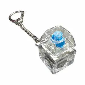 LED Clicky Keyboard Switch Keychain Light Up Fidget Gaming Accessory Stress Relief Toy 2cm x 2cm