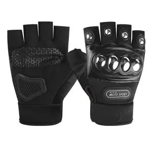 Locomotive Motorcycle Steel Shell Half Finger Winter Riding Non-slip Gloves Men's Mountain Bike Bike Tactical Gloves Motorbike Protective Gear