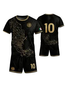 Mexican football jerseys set, suitable for teenagers and adults, both men and women. Football outfit for short-sleeved shirts and shorts, team training uniform