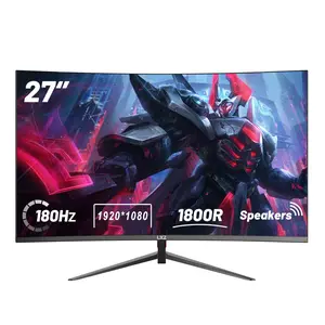 LXZ Curved Gaming Monitor 27 Inch PC 180Hz Full HD 1080P Frameless 1800R Display with FreeSync Eye-Care DP HDMI Ports Black