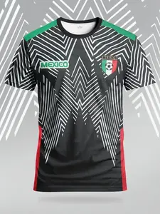 Men's Mexican Custom Soccer Jersey & Casual Sport Shirt, Comfortable Lucky Sports Wear for Competition, Training, Daily Wear, Holiday Gift Football Jersey