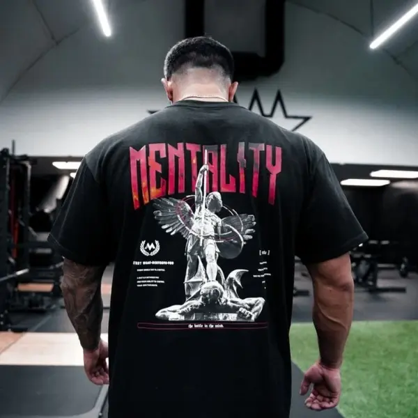 Mentality Archangel Victory shirt, Angel Defeats Demon Statue Art