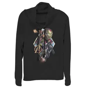 Juniors Womens Marvel Avengers: Endgame Hero Diamond Frame Cowl Neck Sweatshirt