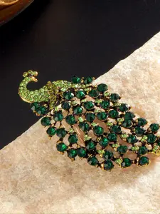 Women's Glittering Peacock Design Brooch, Elegant Rhinestone Decorated Brooch Pin for Women & Girls, Fashion Accessories for Party, Daily Clothing Decor