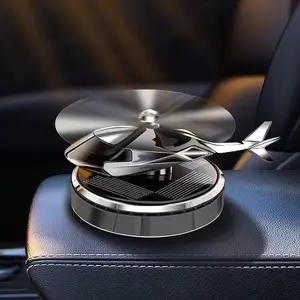 Car Air Freshener, Solar Powered Rotating Helicopter Aromatherapy Diffuser, Aviation Aluminum Alloy Indoor Decor Accessory, Car Interior Diffusers