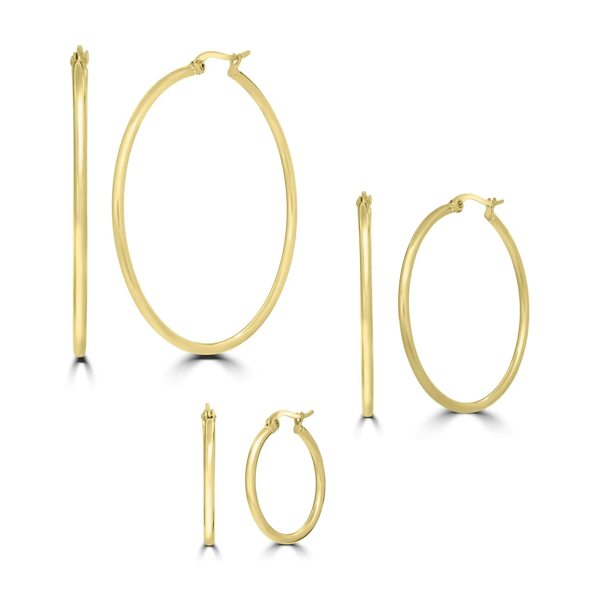 Steel by Design Set of 3 Wire Hoop Earrings