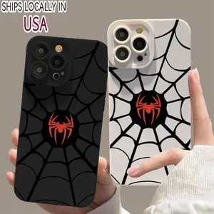 Spider Pattern Phone Case, 2 Counts Decorative Phone Protector Cover, Phone Accessories Compatible with iPhone & Samsung Galaxy Series
