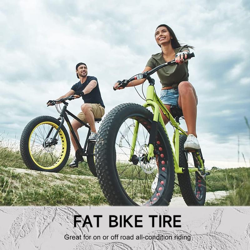 Hycline Fat Bike Replacement Tire: 20x4.0/26x4.0 Inch High-Performance Wear-Resistant Folding MTB Bicycle Tires, All-Terrain High-Density for Street or Trail Riding