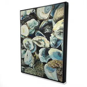Begin Home Decor 2081-4836-CO164 36 x 48 in. Oyster Shells Canvas Art - Gastronomy Blue Home Decor