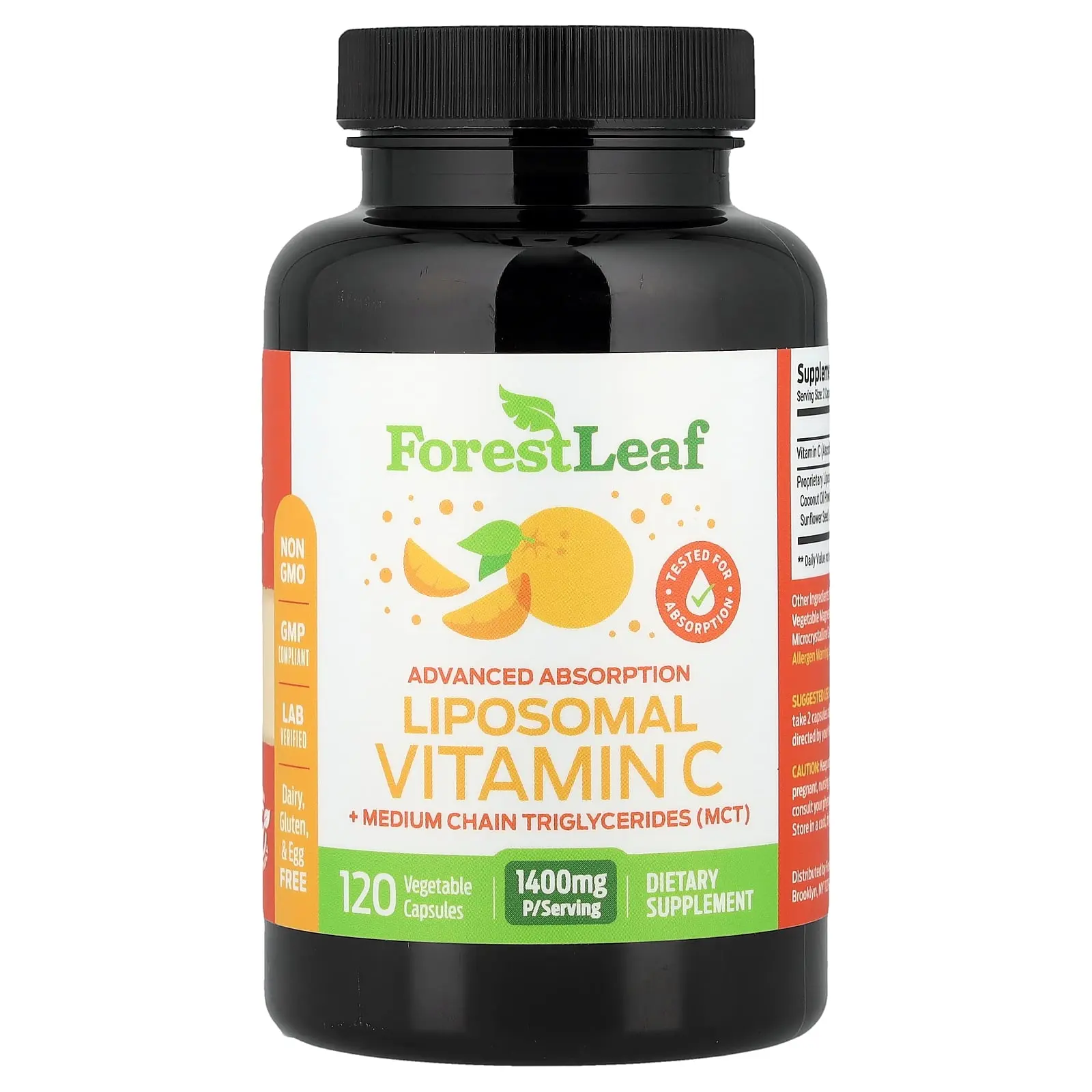 Forest Leaf Liposomal Vitamin C, 120 Vegetable Capsules