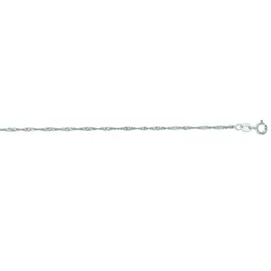 14K White Gold Gold 1.3mm 16In Singapore Chain