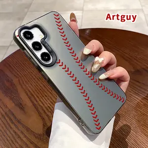 Phone Case Compatible with Samsung Galaxy S24 Plus S25 Ultra S23 Ultra S22+ Baseball Patterned Full Body Protection Anti-Scratch PC Smartphone Cover Cellphone Protective