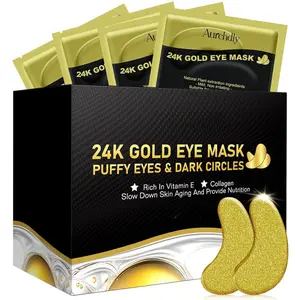 Under Eye Patches(24K Gold 30 Pairs), Gel Eye Mask for Reduce Dark Circles, Puffy Eyes,Undereye Bags, Wrinkles,-with Hyaluronic Acid & Collagen,Eye Treatment Skin Care for Men & Women Gift Hydrate Repair Restore Vegan
