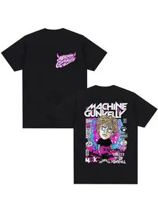 Rock Rap Machine Gun Kelly 2026 Tour Pattern T-shirt Men's Retro Fashion T-shirt Casual Loose Retro Hip Hop Summer T-shirt