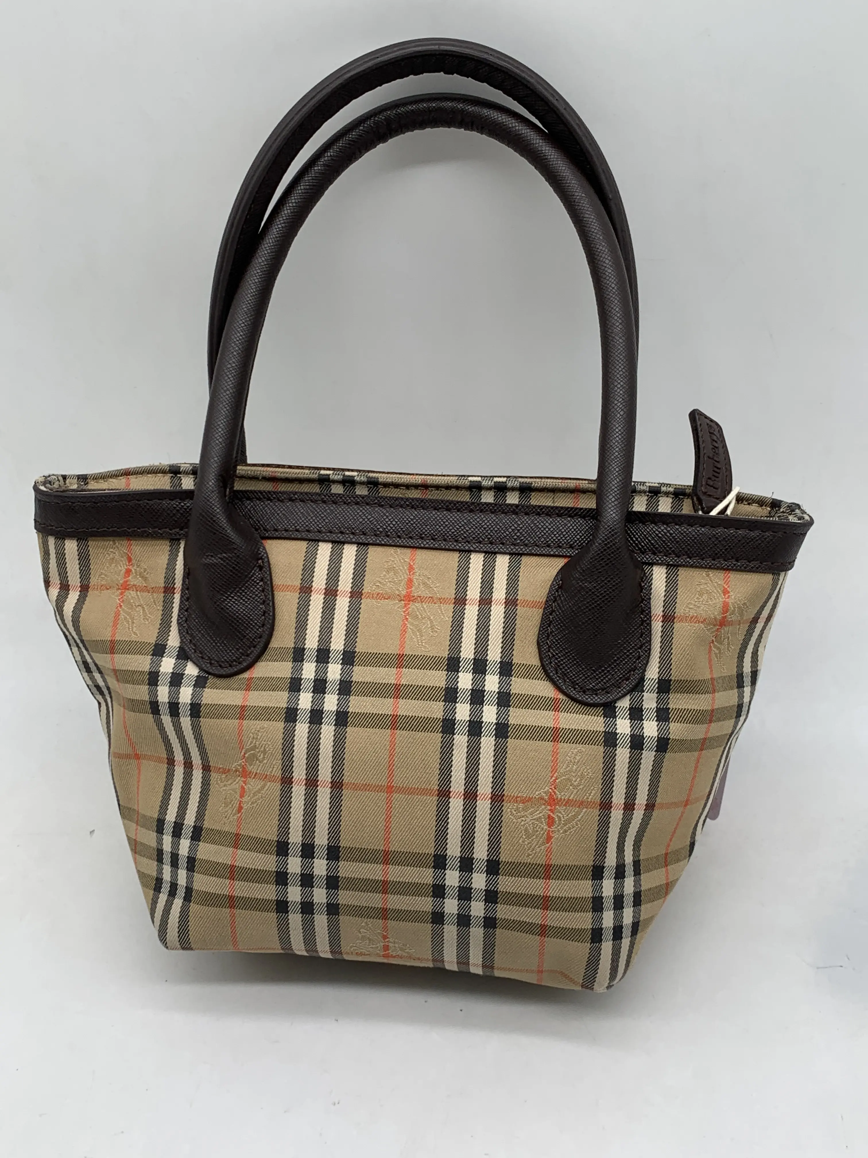 Pre-owned BURBERRY Check Mini Hand Tote Bag/EE04715035/5035