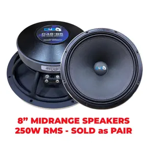 Down4Sound D4S-85 8" 250W RMS Midrange Speakers (Pair)