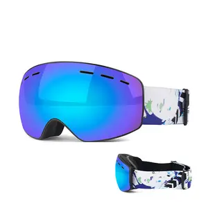 True Revo Kids Ski Goggles Anti-Fog Snow Goggles with UV Protection Adjustable Strap Winter Sports Eyewear for Boys & Girls Silver Lens White Frame Rainbow Strap