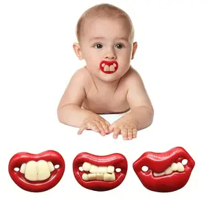 Funny Baby Pacifier-Cute Big Teeth-Bucktooth Design, Soft Silicone Nipple Binky for Babies 0-36 Months, Perfect Halloween Gift for Infants