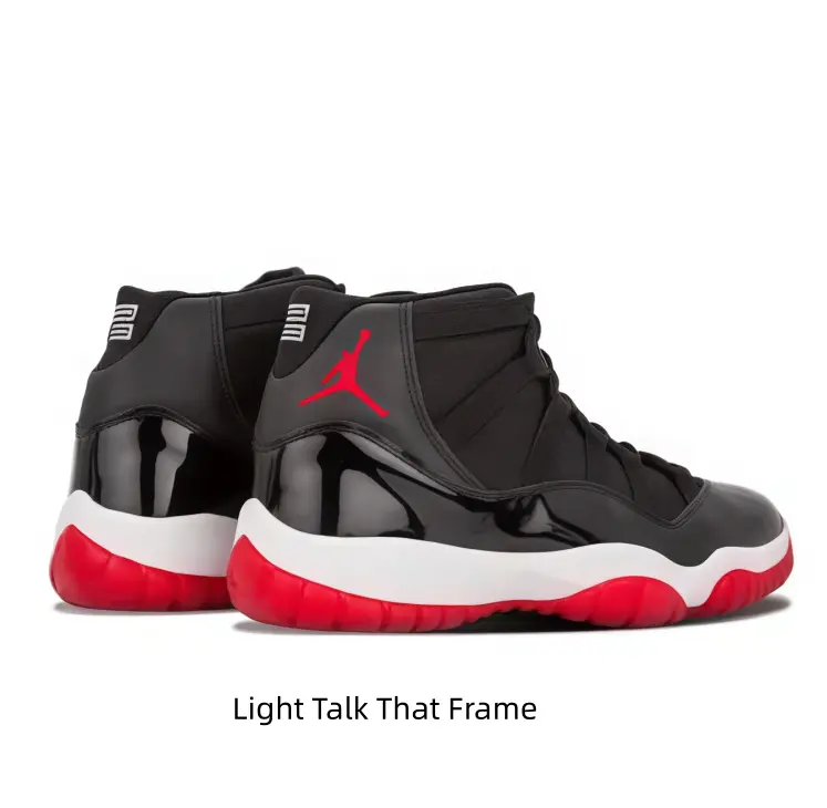 Iconic Bred black-red high-top retro sneakers with glossy patent leather! Breathable textile upper keeps feet dry all day. Full-length air cushion relieves walking fatigue, comes with complete original shoe box, unisex sizing available.