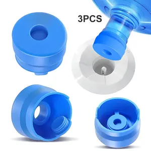 3 and 5 Gallon Water Jug Cap, Silicone Reusable Replacement Cap, Non Spill Bottle Caps for 55mm Bottle Water Dispenser Caps - Pack of 3