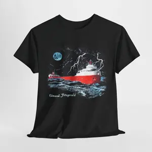 Edmund Fitzgerald Gordon Lightfoot Graphic Tee, Remember Fitzgerald Freighter T-Shirt