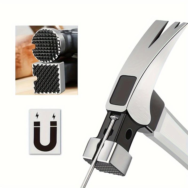 2-in-1 High Carbon Steel Claw Hammer with Nail Puller - Double Groove Design, Round Head Safety - Ideal for Home, Industrial, and Emergency Use, Portable for Carpentry and Camping 2-in-1 High Carbon Steel Claw Hammer with Nail Puller - Double Groove Design, Round Head Safety - Ideal for Home, Industrial, and Emergency Use, Portable for Carpentry and Camping