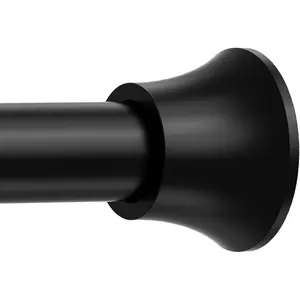 Black Shower Curtain Rod, Shower Tension Rod Adjustable 30 To 76 Inch,Shower Curtain Rods Spring Tension For Bathroom No Drilling No Rust