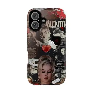 Horror Tiffany Valentine Phone Case – Vintage Collage Scary Doll | Cover for iPhone 16 15 14 13 12 Max Pro, Halloween Gift