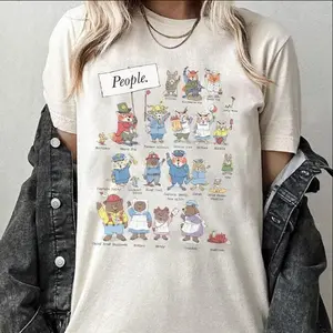 Busy World Of Richard Scarry Characters Shirt, Busytown Shirt, Book Merch, Children Book Shirt, Huckle Cat Shirt, Unisex Clothing