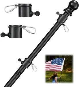 6FT Flag PoleTangle Free Stainless Steel Weather Resistant Rustproof Flagpole Suitable for 3x5  Fan Outdoor Flags, Wall-Mounted(6FT Without Bracket)