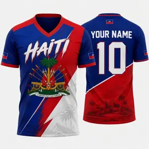 [Custom Name&Number] Haiti Soccer V2 Jersey Personalized, Haitian Soccer Jersey For Men Women, Custom Haiti Jersey Football Shirt, Haiti Football Jersey Fan Gift, Gift For Dad, Fathers Day