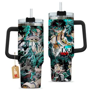 IZUMDD Anime Style Tumbler 20oz 40oz With Handle, Inspired Design Travel Tumbler, Insulated Drinkware Gift, Large Capacity Cup