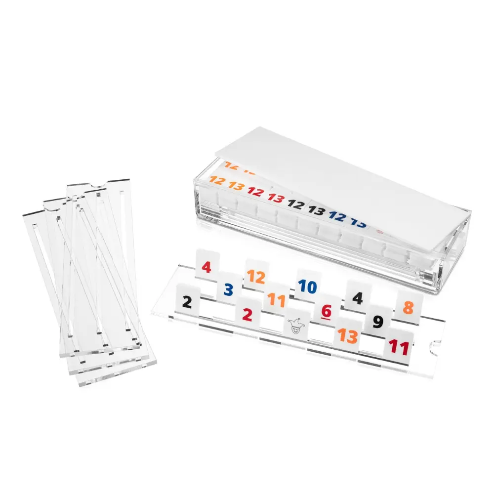 Lucite Rummy Tile Game - White - Perfect for Family and Friends