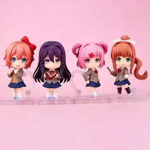 Doki Doki Literature Club Articulated Action Figures (Monika 1817, Natsuki 2077, Sayori 2250, Yuri 2283) - Premium PVC Collectibles, Interchangeable Faces & Accessories, Cute Desk Decor, Ideal Gift for DDLC Fans