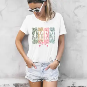 Amen Floral Strips Custom DTF Direct-To-Film Prints, Ready-To-Press Crafts Supplies for T-Shirts