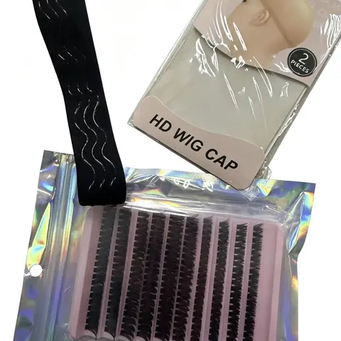 Free Gift Bag: Eyelash Clusters + HD Wig Cap + Elastic Band - Perfect for Install