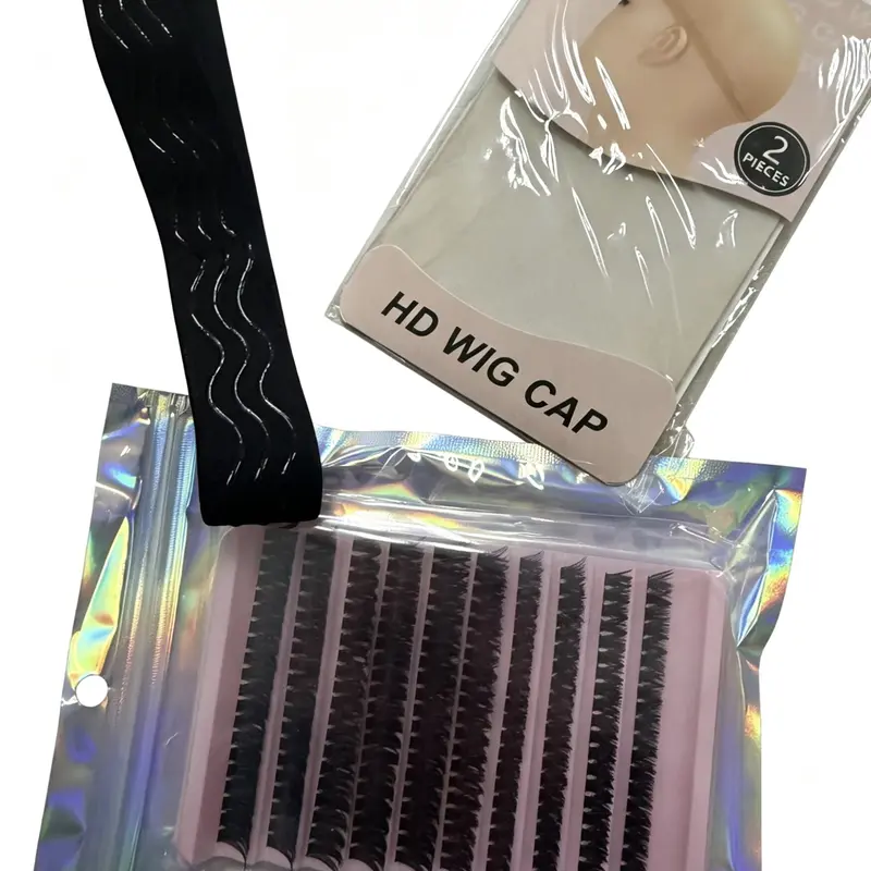 Free Gift Bag: Eyelash Clusters + HD Wig Cap + Elastic Band - Perfect for Install