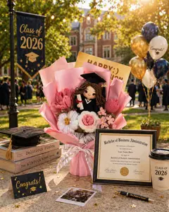 Custom Crochet Graduation Bouquet, Full Doll GIFT Graduate Doll & Flowers, Class of 2026 Custom Crochet Graduation Bouquet, Full Doll GIFT Graduate Doll & Flowers, Class of 2026