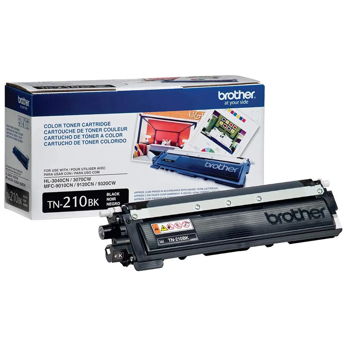 Brother TN210BK Black High-Yield Toner Cartridge, 2200-Page Yield