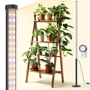 Barrina T10 Pro Standing Grow Light with Timer, 42W, 169 LEDs, Full Spectrum, Vertical Light, Wide Coverage, 4FT to 5.6FT Height with Foot Switch