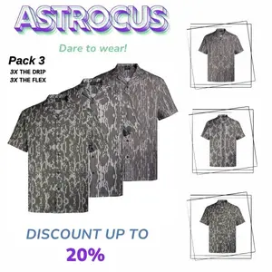 OPRINT Ultimate Camo Hawaiian Shirt  Realistic Camouflage Button Down | Tactical Utility Pockets | Functional Flex Fishing & Marine Performance Gear | hort Sleeve Realistic Camouflage Shirt | Lightweight Anti-Wrinkle Ripstop Fabric