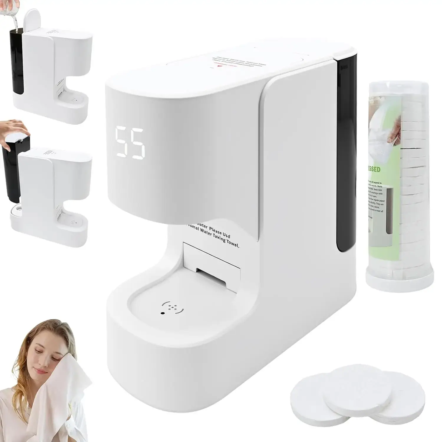 Smart Home Digital Display Device with 55 LED Indicator and White Round Accessories for Home Use