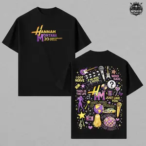 Hannah Montana 20Years Anniversary T-Shirt, Hannah Montana Fan Tee, Family Matching Shirt, Musical Tee, Heavy Cotton Unisex Oversize