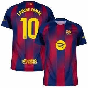 Unisex Soccer/Football Barcelona Team Lamine Yamal 10 Laliga 2025/26 Home Stadium Replica Jersey - Blue