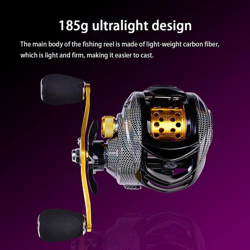 18+1 Bearing Metal Spool Magnetic Brake Fishing Reel, 7.2:1 High Speed Gear Ratio, CNC Aluminum Shallow/Deep Spool Adjustable, Anti-Tangle Left/Right Hand Retrieve, Large Line Capacity High Precision Brake System, Freshwater Saltwater Fishing Gear
