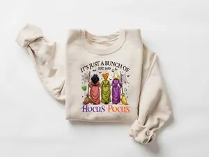 [Sale off up to 50%] Halloween Hocus Pocus Sweatshirt, Movie Witches Funny Horror Characters Sweatshirt, Sanderson Sisters Sweatshirt, Scary Movie Sweater, streetwear graphic tee