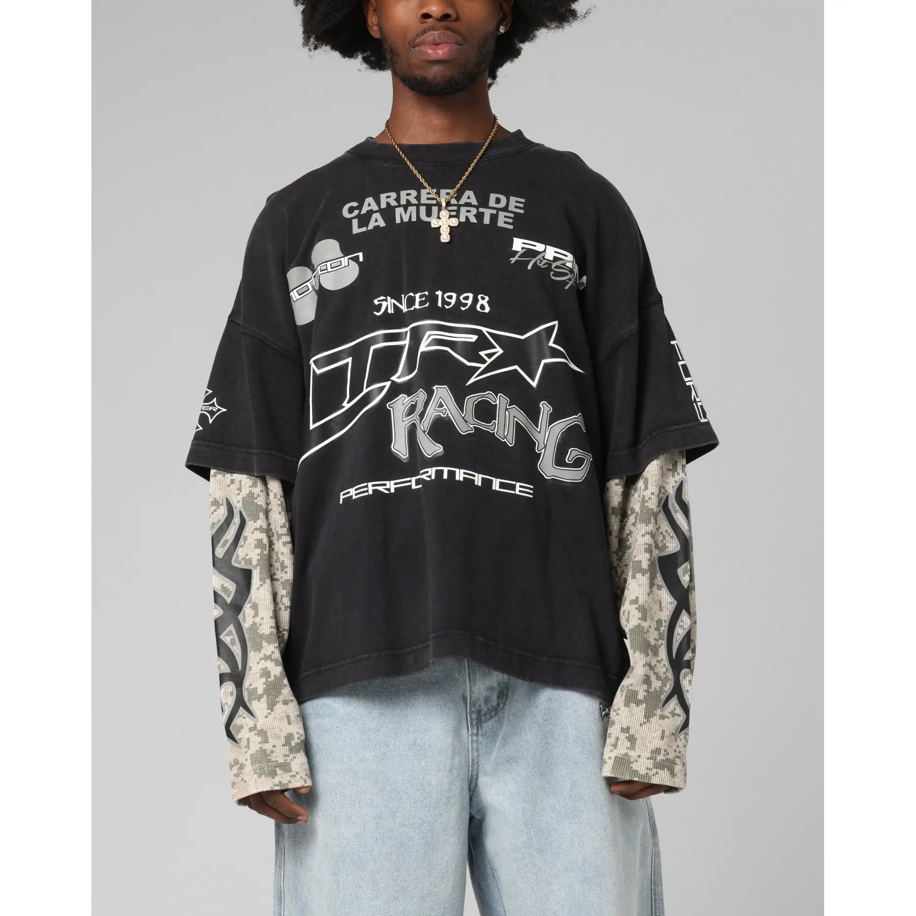 Loiter Performance Layered Long Sleeve T-Shirt Vintage Black
