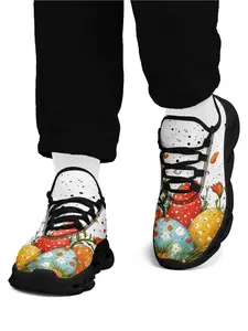 Men's Plus Size Easter Print Sneakers, Breathable Lightweight All-Season Shoes, Comfortable Running Shoes, Walking Shoes